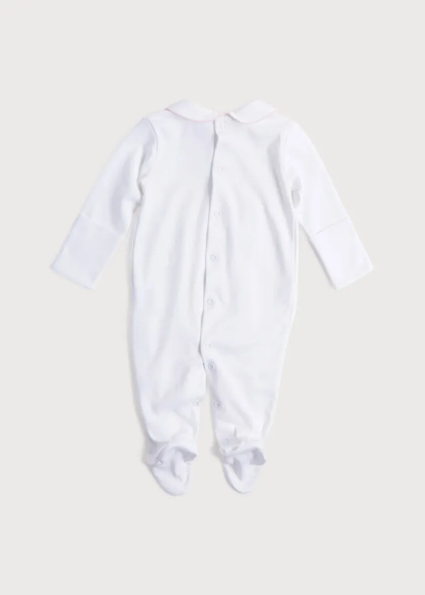 Nightwear | Baby Grows | Pepa London Pink Hand Smocked Cotton All-in-One (0-12mths)