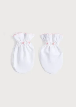 Bonnets, Booties & Mittens | First Outfits | Pepa London Pink Hand Smocked Mittens