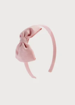 Hair Accessories | Gifting | Pepa London Pink Linen Big Bow Hairband