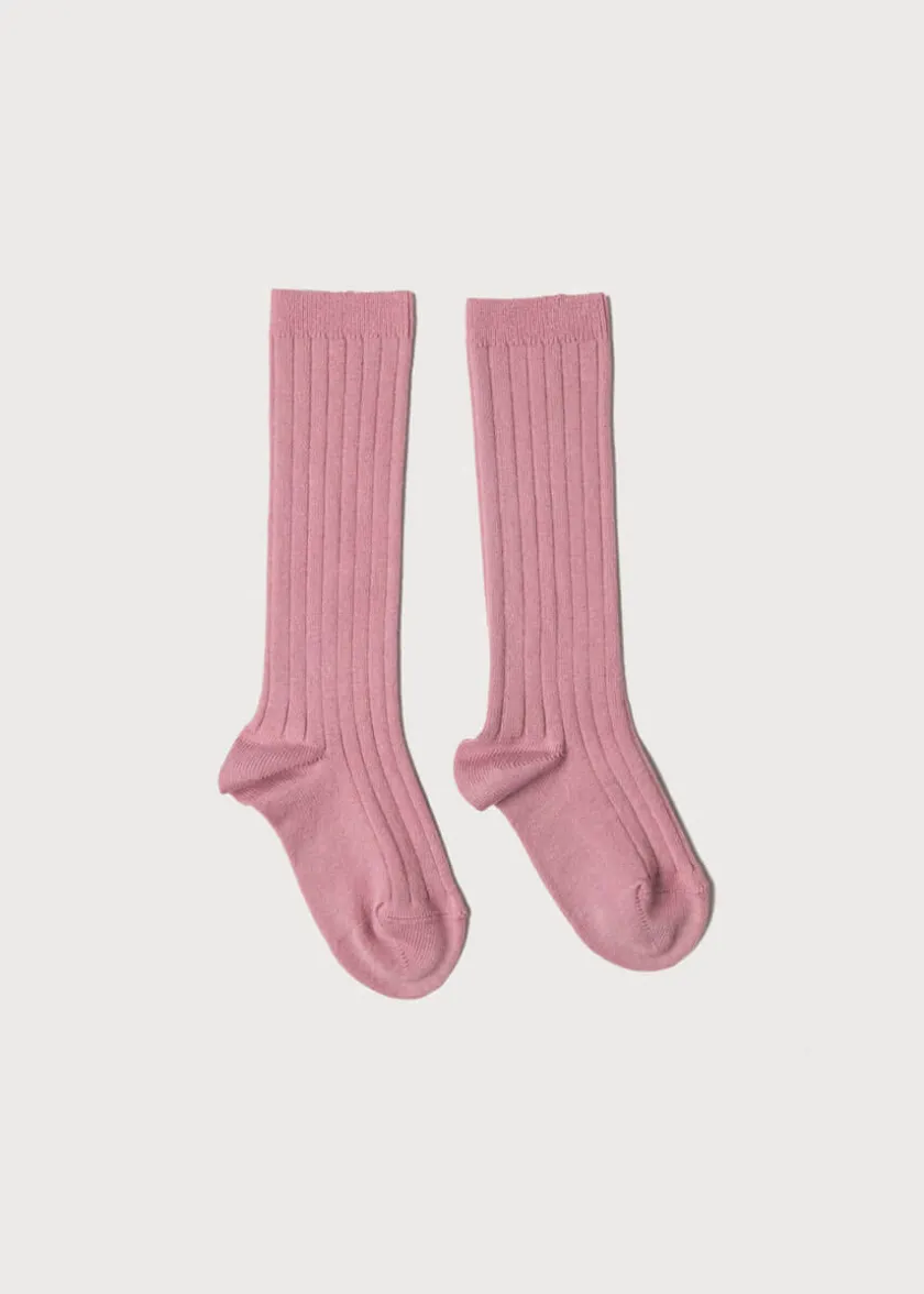 Socks & Tights | Socks & Tights | Pepa London Pink Ribbed Knee-High Socks (3mths-10yrs)
