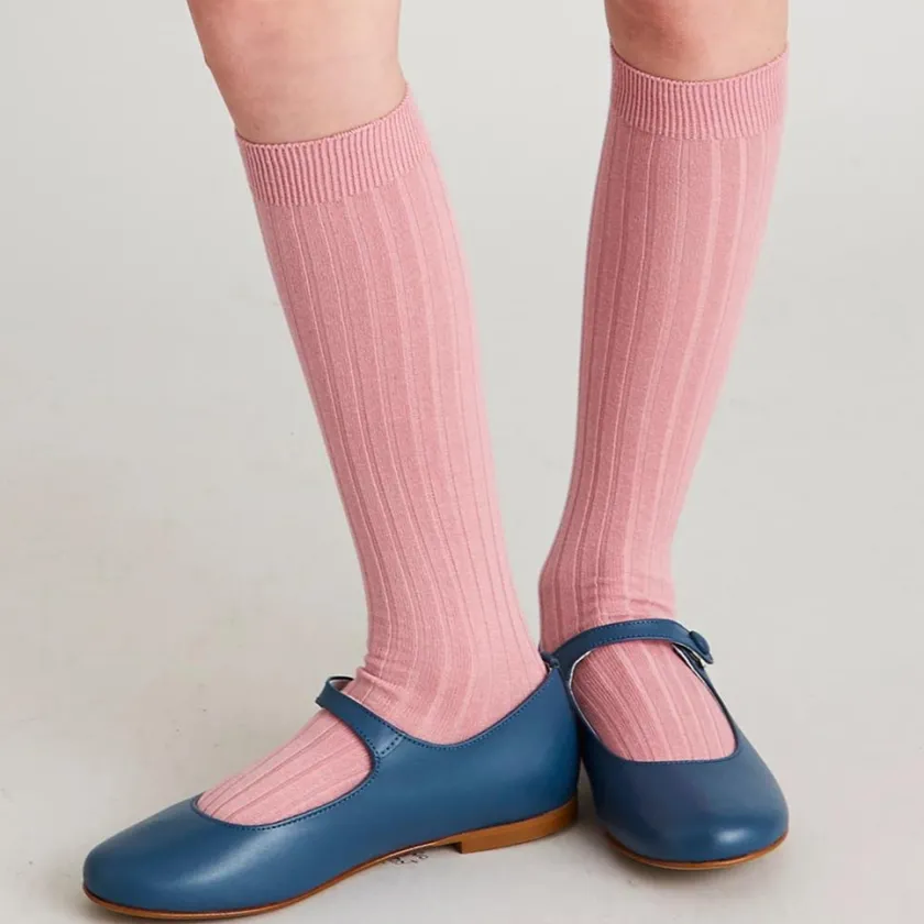 Socks & Tights | Socks & Tights | Pepa London Pink Ribbed Knee-High Socks (3mths-10yrs)