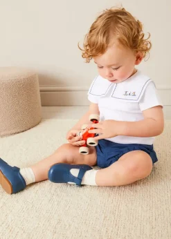 Bloomers, Shorts & Trousers | Bloomers & Pants | Pepa London Plain Button Detail Bloomers in Blue (3mths-3yrs)