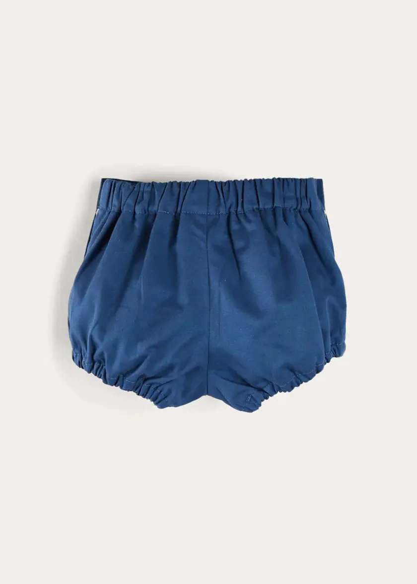 Bloomers, Shorts & Trousers | Bloomers & Pants | Pepa London Plain Button Detail Bloomers in Blue (3mths-3yrs)