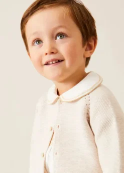 Knitwear & Cardigans | Knitwear & Cardigans | Pepa London Plain Cardigan in Cream (6mths-10yrs)