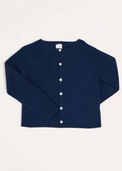 Knitwear & Cardigans | Knitwear & Cardigans | Pepa London Plain Cardigan in Navy (6mths-10yrs)