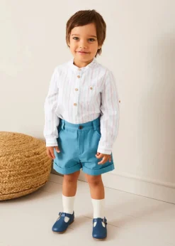 Shorts & Trousers | Bloomers, Shorts & Trousers | Pepa London Plain Elasticated Shorts in Blue (12mths-4yrs)