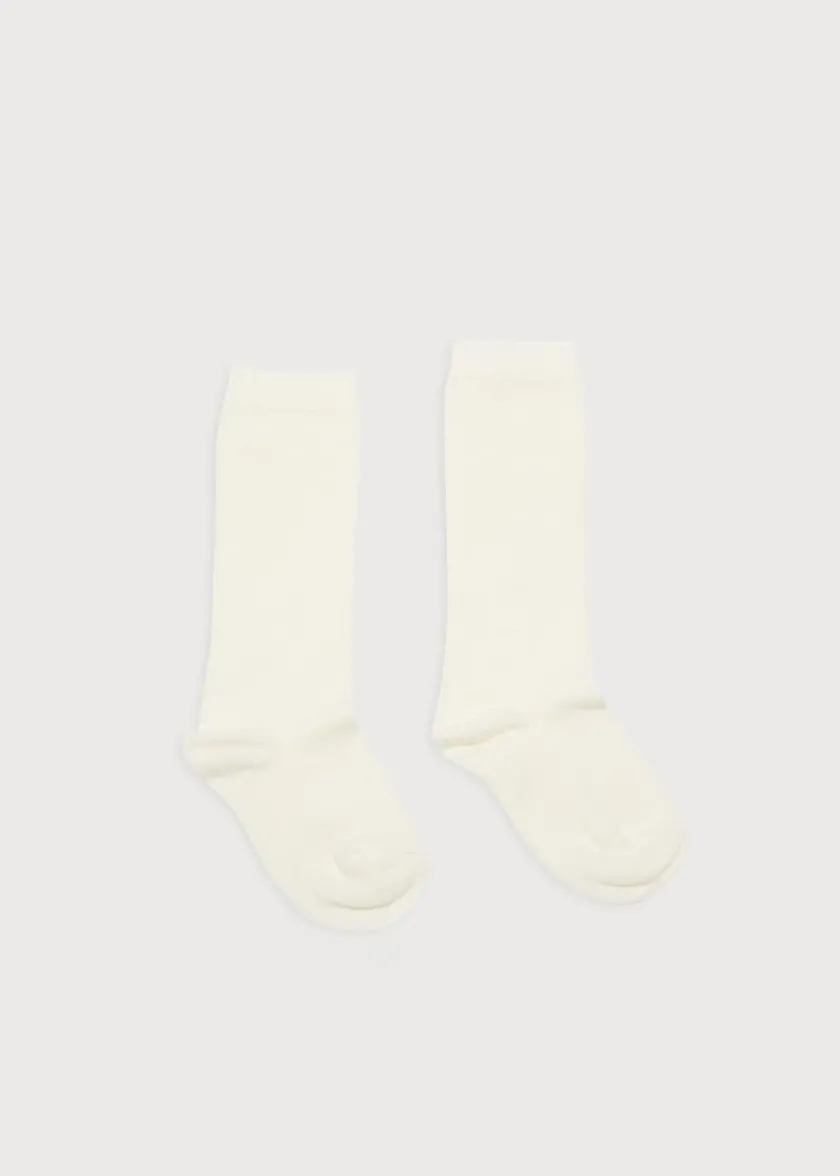 Socks | Socks & Tights | Pepa London Plain high socks - Cream (0mths-10yrs)