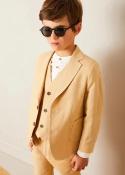 Coats & Jackets | Pepa London Plain Light Linen Blazer in Beige (4-10yrs)