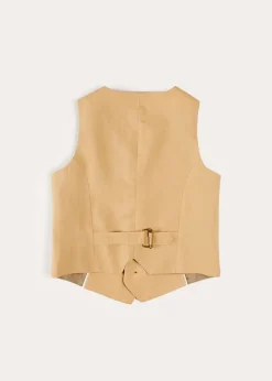 Coats & Jackets | Pepa London Plain Light Linen Vest in Beige (4-10yrs)