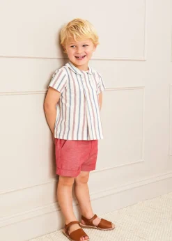 Shorts & Trousers | Bloomers, Shorts & Trousers | Pepa London Plain Linen Toddler Shorts in Red (12mths-4yrs)