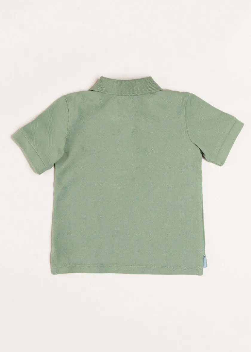 Swimwear | Tops & Shirts | Pepa London Plain Short Sleeve Polo Top in Green (2-10yrs)