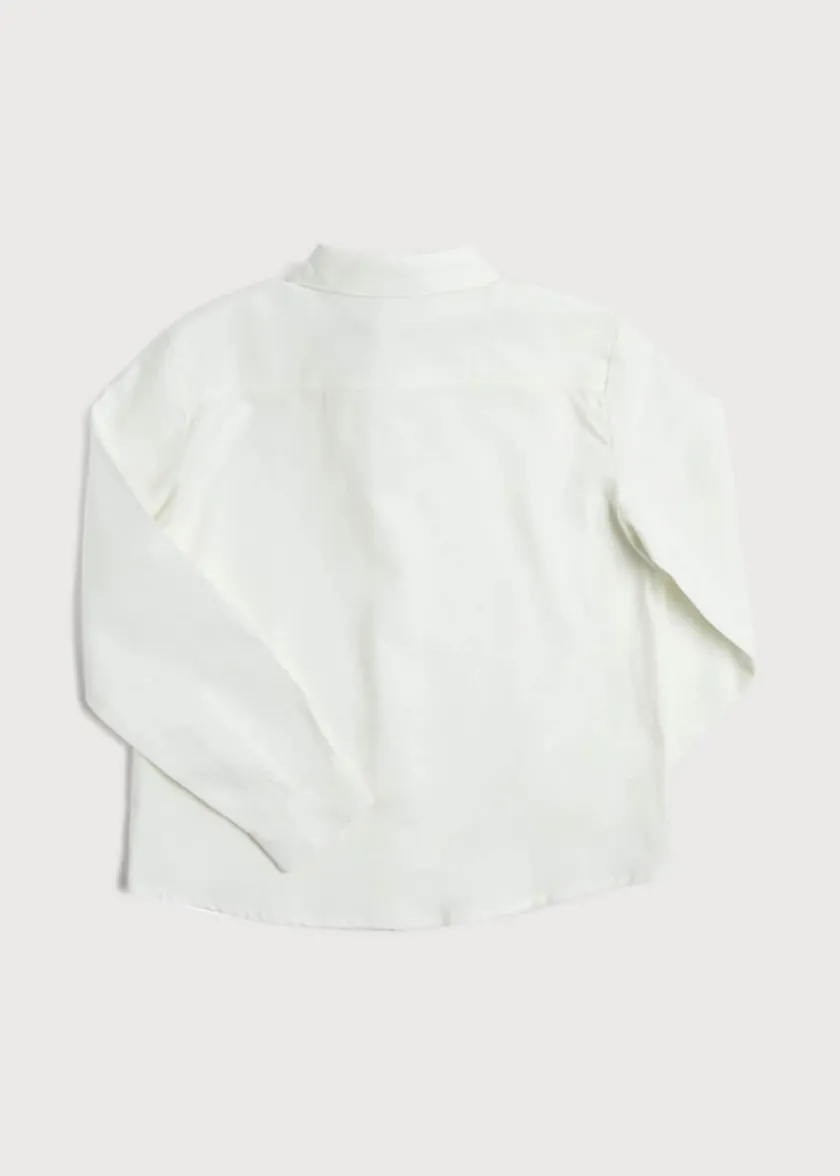 Tops & Shirts | Pepa London Polo Collar Long Sleeve Oxford Shirt in White (4-10yrs)