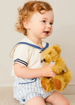 Two-piece Sets | Two-piece Sets | Pepa London Regency Stripe Mariner Collar Two Piece Set With Bloomers in Blue (6mths-3yrs)