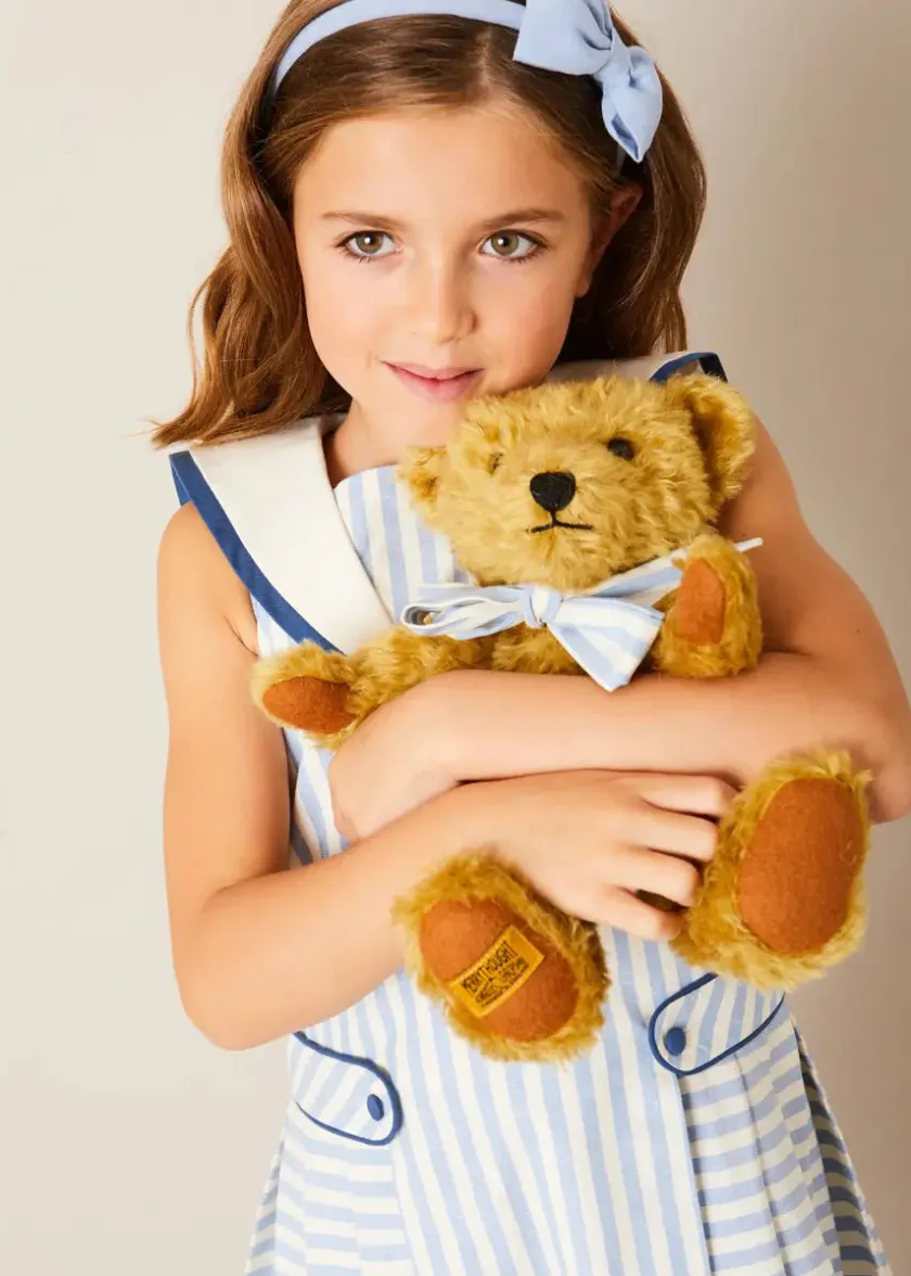 Dresses | Dresses | Pepa London Regency Striped Mariner Collar Pleated Sleeveless Dress in Blue (2-10yrs)