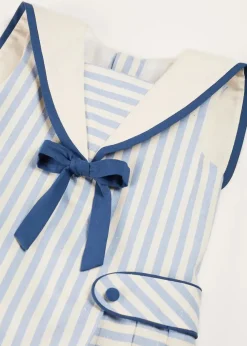 Dresses | Dresses | Pepa London Regency Striped Mariner Collar Pleated Sleeveless Dress in Blue (2-10yrs)