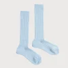 Socks | Socks & Tights | Pepa London Ribbed Knitted Knee Socks in Light Blue (3mths-10yrs)