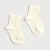 Socks | Socks & Tights | Pepa London Ribbed Short Socks - Cream (0mths-10yrs)