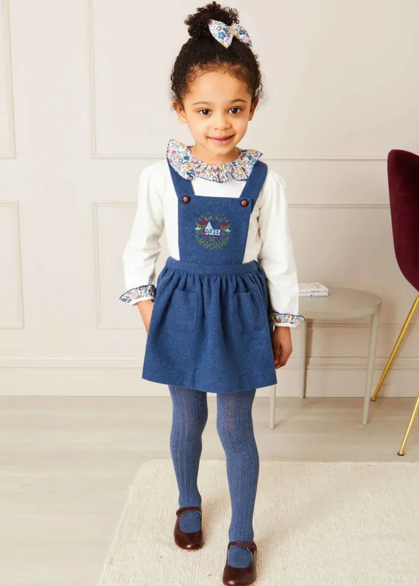 Socks & Tights | Socks & Tights | Pepa London Ribbed Tights in Denim (0mths-10yrs)