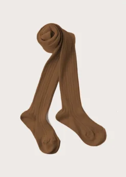 Socks & Tights | Socks & Tights | Pepa London Ribbed Tights in Tobacco (0mths-10yrs)