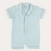 Nightwear | All In Ones | Pepa London Rochester Striped All-In-One Pyjamas in Green (9mths-2yrs)