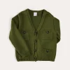 Knitwear & Cardigans | Pepa London Safari Button Detail Cardigan in Green (4-10yrs)
