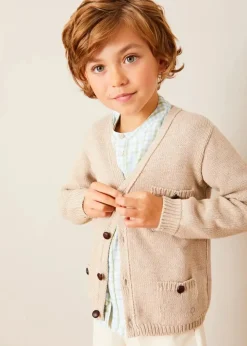 Lookbooks | Pepa London Safari Button Detail Cardigan in Camel (4-10yrs) | Maxwell Gingham Mao Collar Long Sleeve Shirt in Green (3-10yrs) | Plain Cotton Shorts in White (4-10yrs) | Suede Lace-up Espadrilles in Beige (24-35EU) | The Christopher Robin Collection Book
