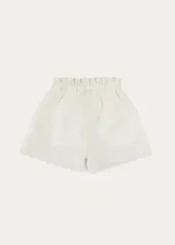 Skirts & Shorts | Pepa London Scallop Trim Embroidered Shorts in White (2-10yrs)