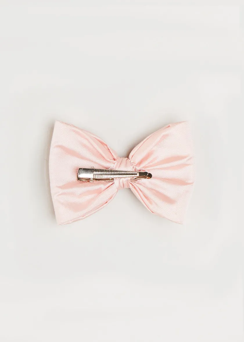Hair Accessories | Hair Accessories | Pepa London Silk Small Bow Clip in Pink