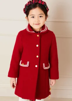 Coats & Jackets | Pepa London Single Breasted Wool Coat in Red (4-10yrs)