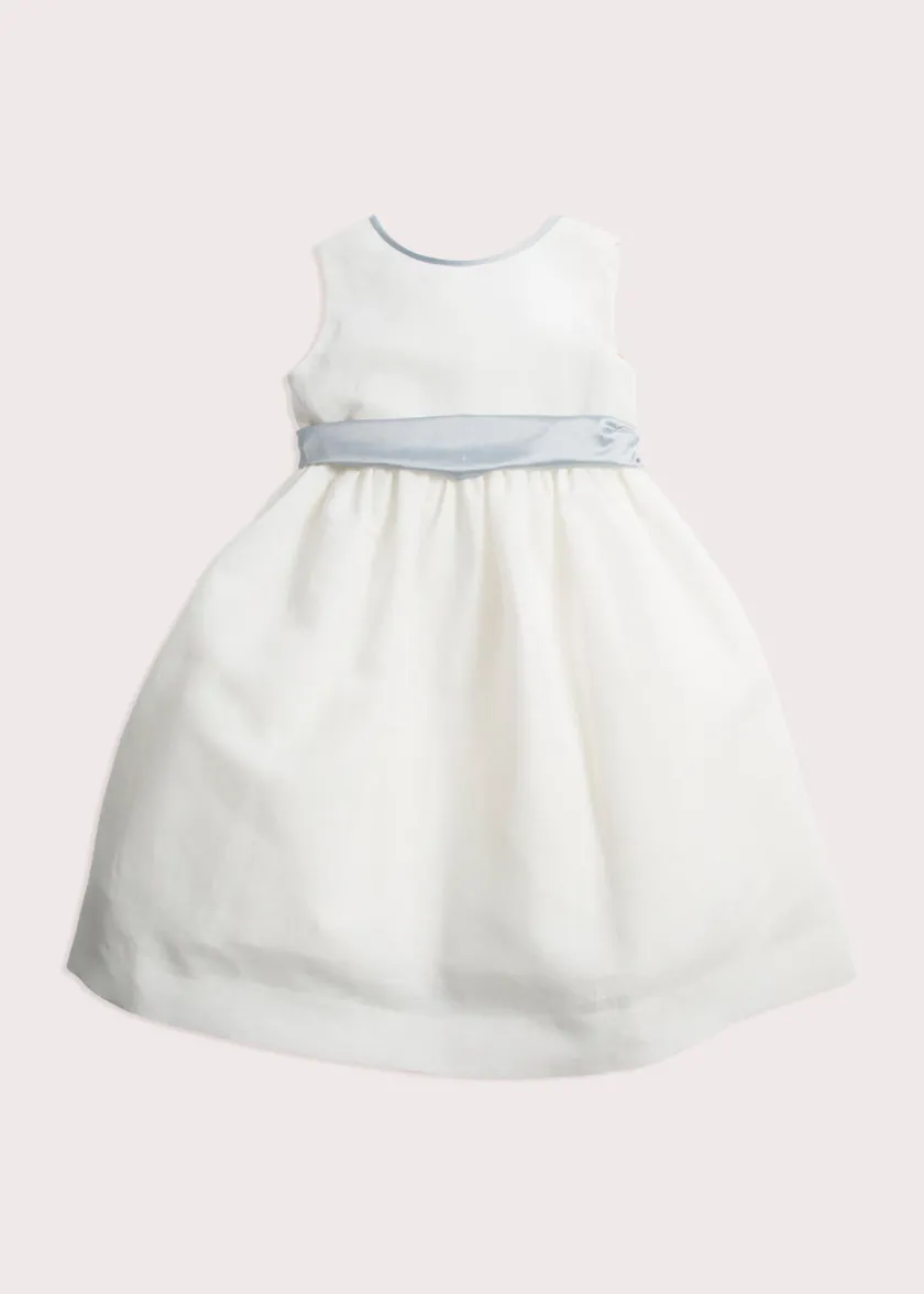 Dresses | Dresses | Pepa London Sleeveless Ivory Flower Girl Dress with Blue Silk Sash (6mths-10yrs)