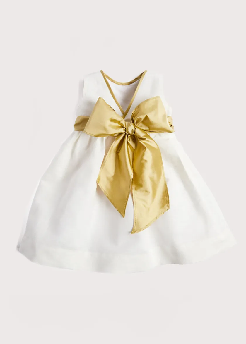 Dresses | Dresses | Pepa London Sleeveless Ivory Flower Girl Dress with Green Silk Sash (6mths-10yrs)