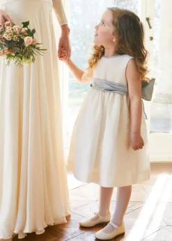 Dresses | Dresses | Pepa London Sleeveless Ivory Flower Girl Dress with Blue Silk Sash (6mths-10yrs)