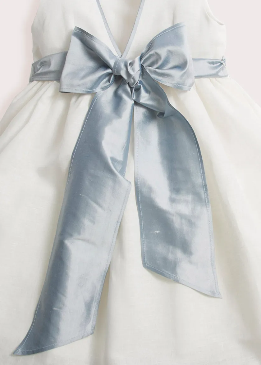 Dresses | Dresses | Pepa London Sleeveless Ivory Flower Girl Dress with Blue Silk Sash (6mths-10yrs)