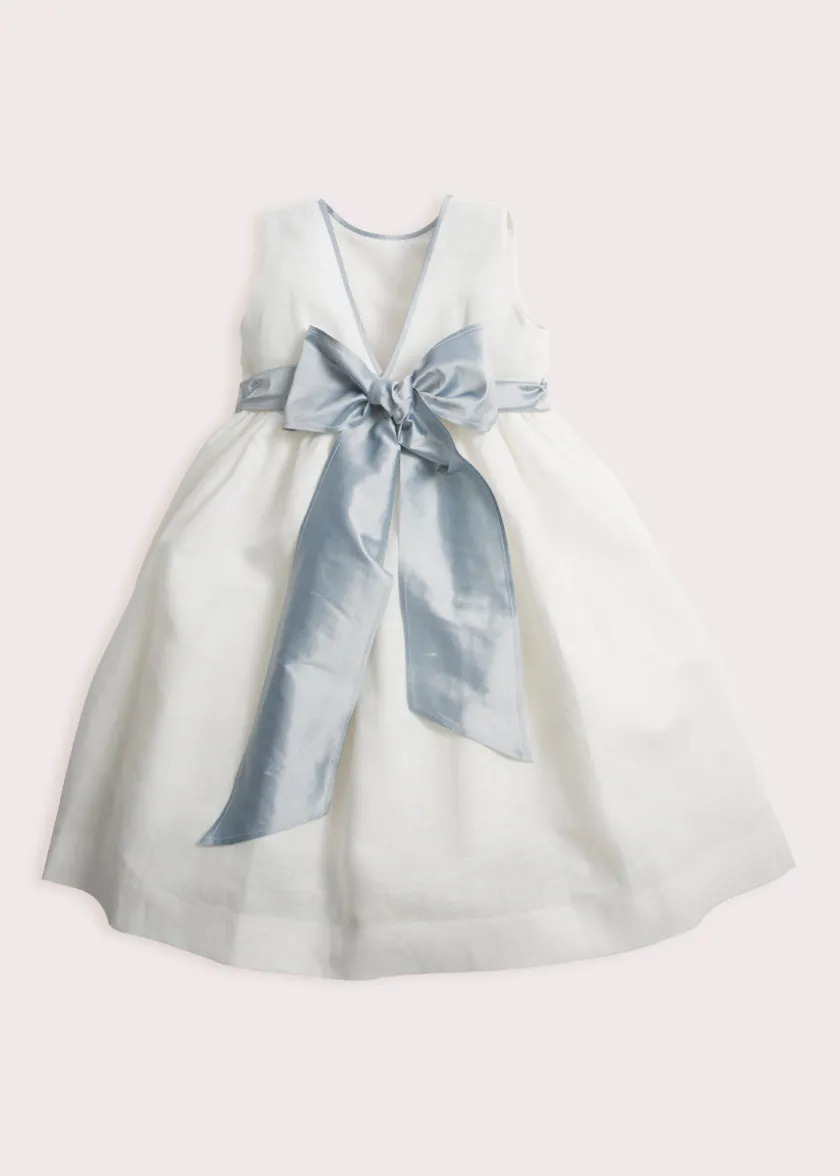 Dresses | Dresses | Pepa London Sleeveless Ivory Flower Girl Dress with Blue Silk Sash (6mths-10yrs)