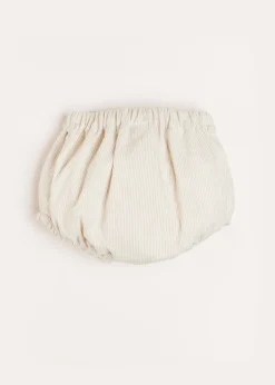 Bloomers, Shorts & Trousers | Bloomers & Shorts | Pepa London Striped Button Detail Bloomers in Beige (3mths-3yrs)