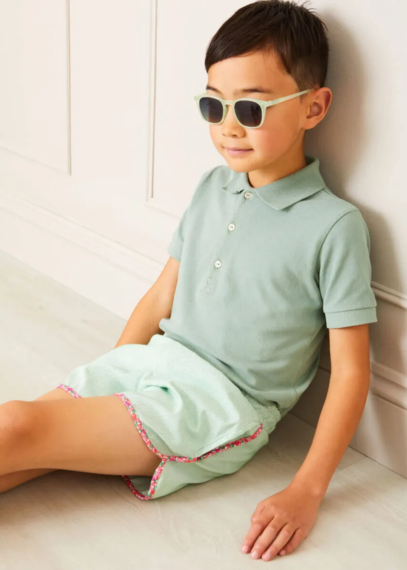 Swimwear | Swimwear | Pepa London Striped Swim Shorts in Green (2-8yrs)