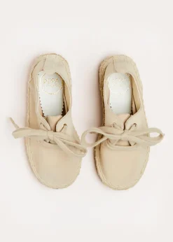Sandals | Sandals | Pepa London Suede Lace-up Espadrilles in Beige (24-35EU)