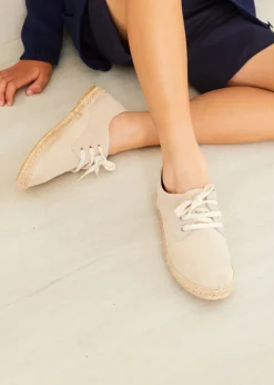 Sandals | Sandals | Pepa London Suede Lace-up Espadrilles in Beige (24-35EU)