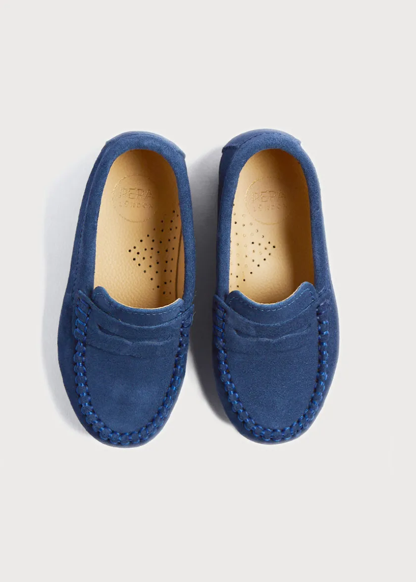 Boat Shoes & Loafers | Loafers | Pepa London Suede Loafers in French Blue (25-34EU)