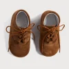 Bonnets & Booties | Bonnets & Booties | Pepa London Suede Oxford Baby Booties in Brown (20-24EU)