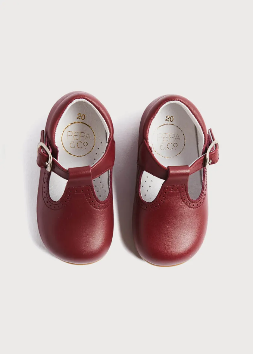 T-bars | T-bar Shoes | Pepa London T-Bar Baby Shoes in Burgundy (20-26EU)