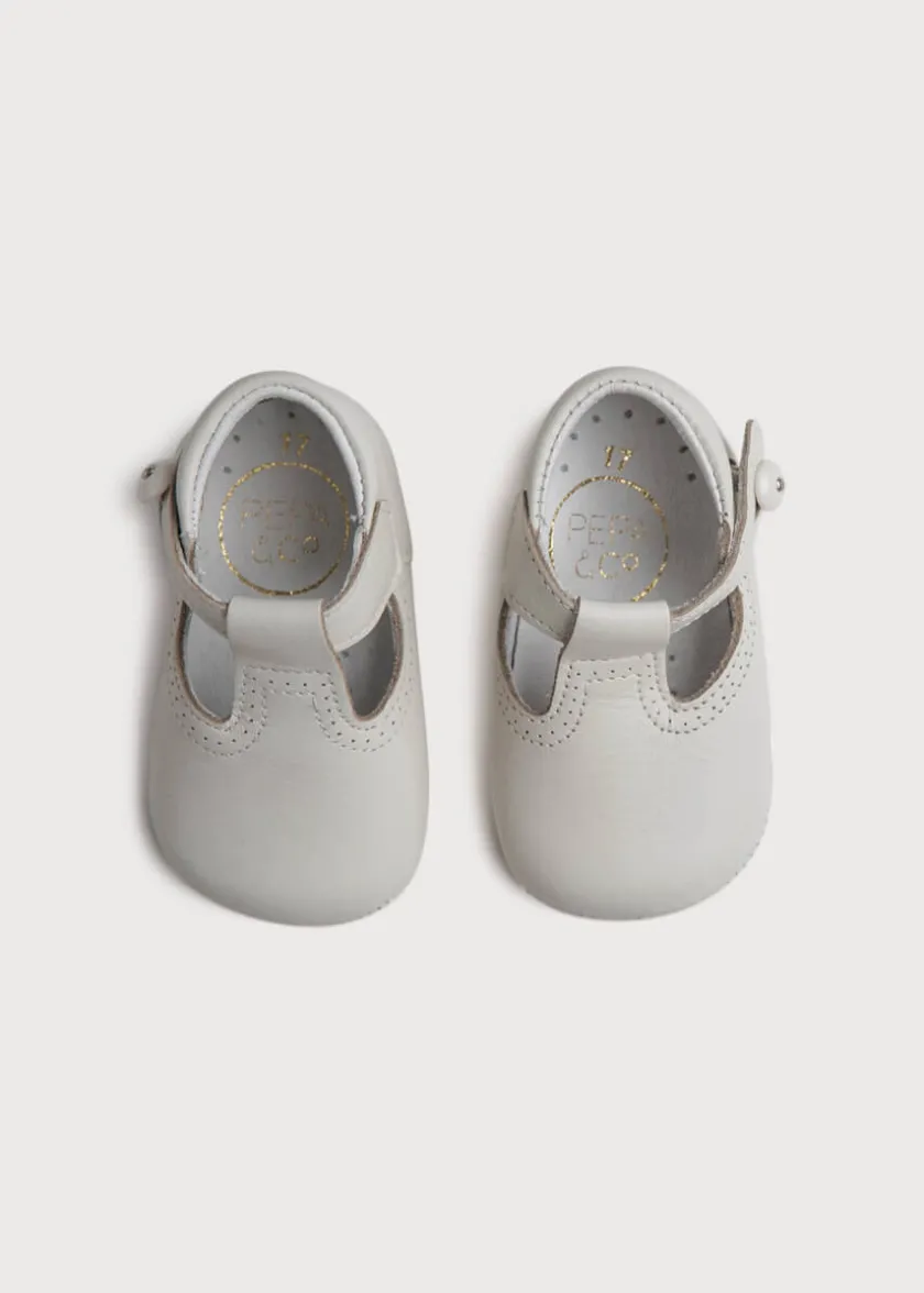 T-bars | T-bar Shoes | Pepa London T-Bar Leather Pram Shoes in Ivory (17-20EU)