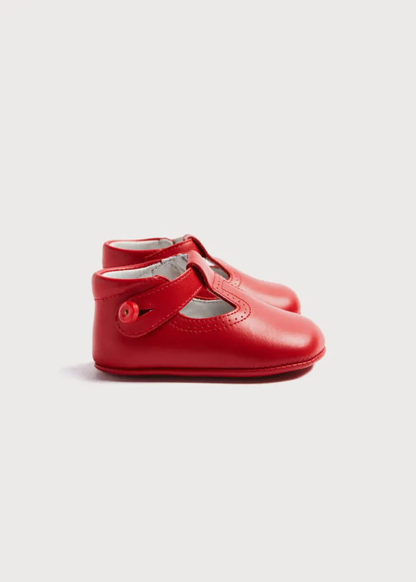 T-bars | T-bar Shoes | Pepa London T-Bar Pram Shoes in Red (17-20EU)