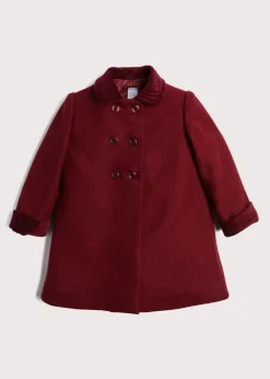 Coats & Jackets | Coats & Jackets | Pepa London Traditional Double Breasted Coat in Burgundy (12mths-10yrs)
