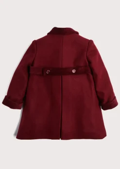 Coats & Jackets | Coats & Jackets | Pepa London Traditional Double Breasted Coat in Burgundy (12mths-10yrs)
