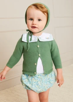 Tops & Bodysuits | Bodysuits & Baby Grows | Pepa London Train Embroidery Statement Collar Short Sleeve Bodysuit in Green (3mths-2yrs)