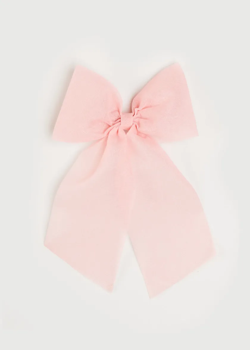 Hair Accessories | Hair Accessories | Pepa London Tulle Long Bow Clip In Rose Pink