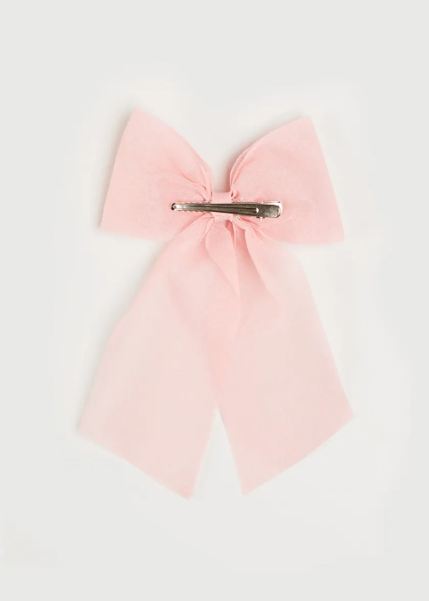 Hair Accessories | Hair Accessories | Pepa London Tulle Long Bow Clip In Rose Pink