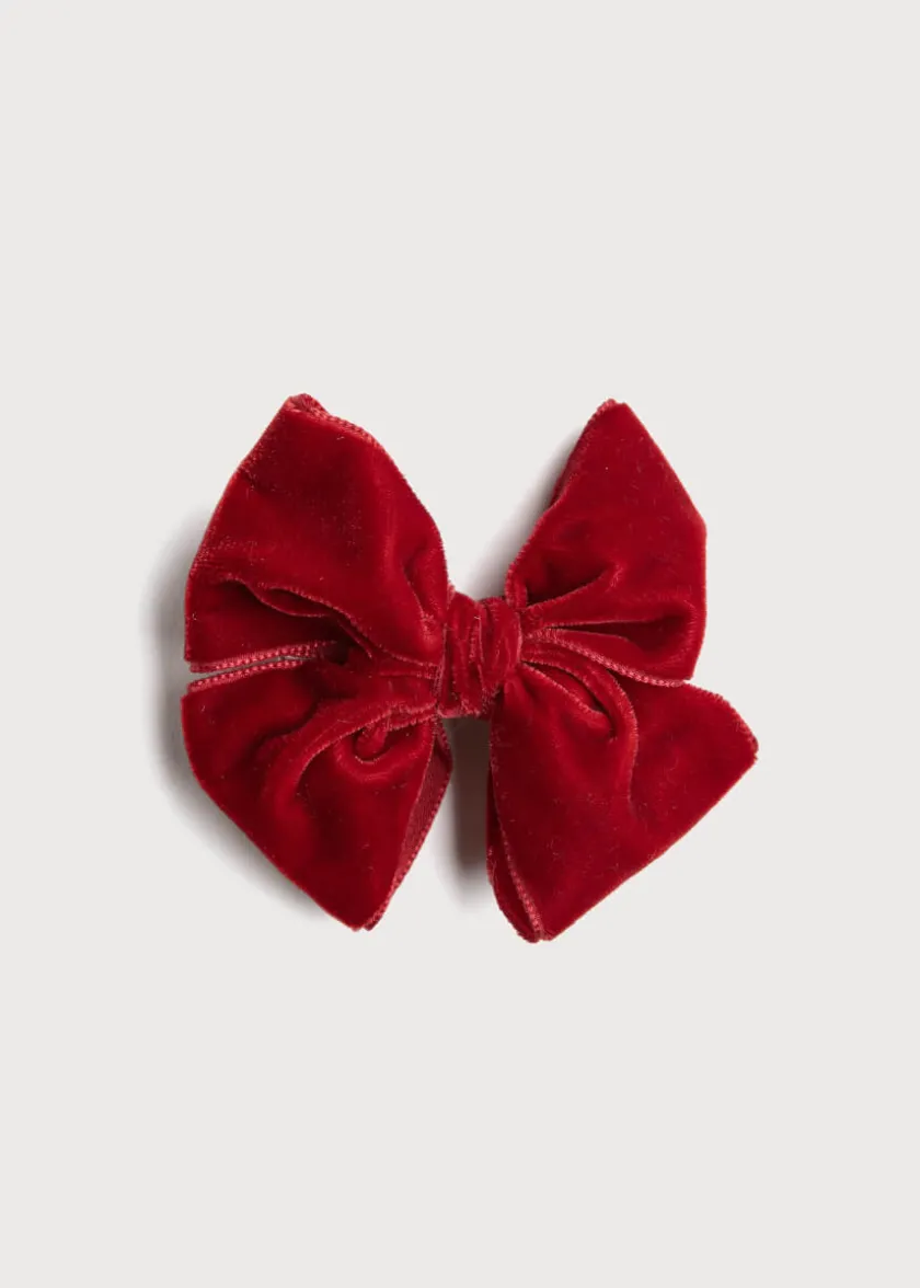Hair Accessories | Hair Accessories | Pepa London Velvet Big-Bow Clip in Red