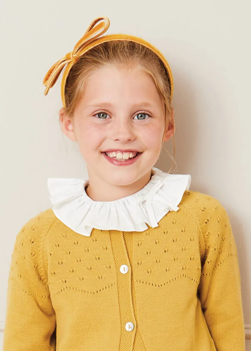 Hair Accessories | Hair Accessories | Pepa London Velvet Hairband With Thin Mustard Bow